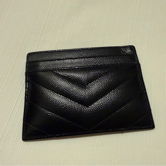 Saint Laurent Black Chevron Card Holder - Picture 6 of 7